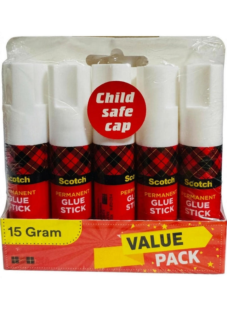 Scotch Permanent Glue Sticks Pack Of 5